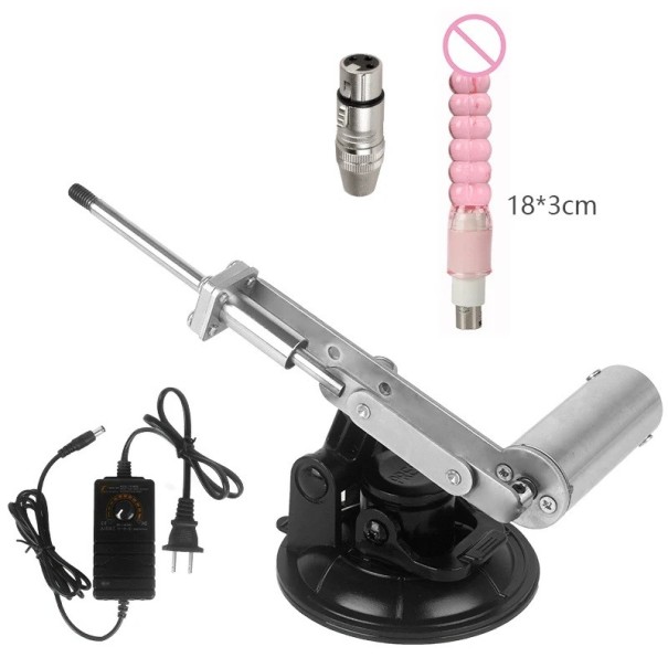 Simulateur sexuel avec ventouse et embout à billes roses 18x3 cm mouvement télescopique 45 mm emballage discret 1