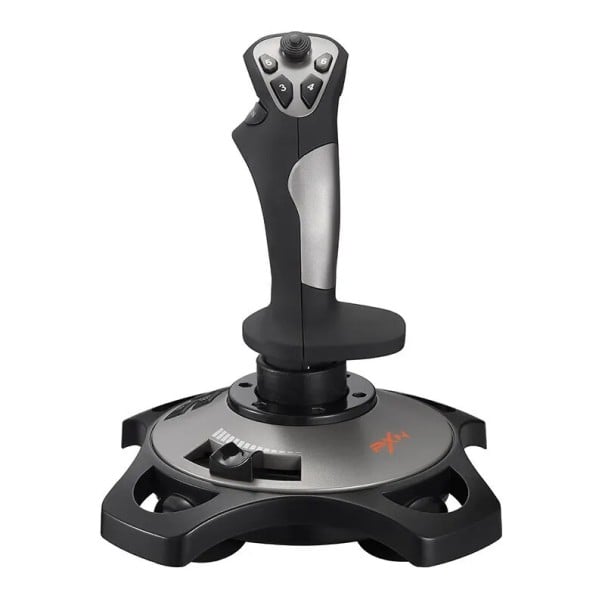 Simuleringsflyvekontrol PXN-2113PRO med 12 programmerbare knapper 18,5×18,5×22,5 cm sort-grå til PC Windows 1
