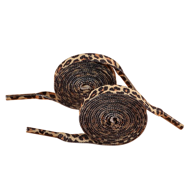 Sireturi din bumbac cu imprimeu leopard 140 cm Sireturi plate elegante cu imprimeu pentru adidasi, haine stradale si pantofi fashion leopard