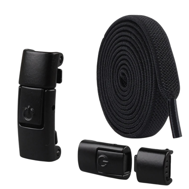 Șireturi fără legare cu cataramă Șireturi elastice 100 cm Încălțăminte rapidă fără noduri Confort sportiv Potrivit pentru copii și adulți negru
