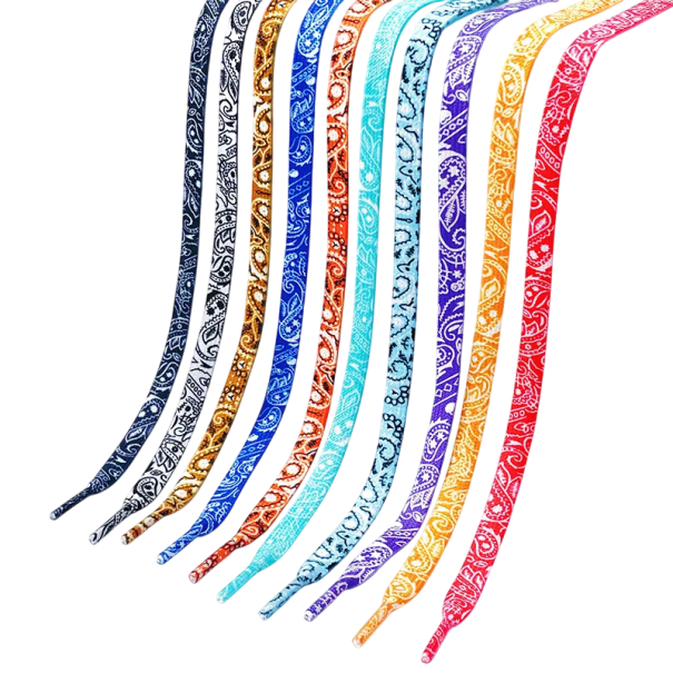 Șireturi plate cu model 160 cm șireturi colorate din bumbac poliester Accesoriu elegant șireturi pentru pantofi de modă Botine