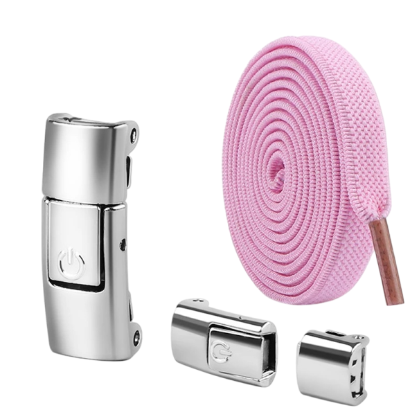 Sitomattomat kengännauhat soljella Joustavat nauhat 100 cm Nopea pukeminen Solmuttomat kengät Urheilullinen mukavuus Sopii lapsille ja aikuisille vaaleanvaaleanpunainen