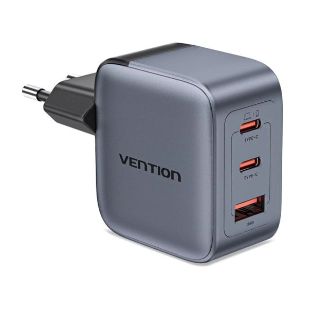 Síťová nabíječka rychlonabíjecí 70W 2x USB-C 1x USB-A PD 4.0 QC 3.0 kompaktní adaptér pro telefon tablet notebook 1