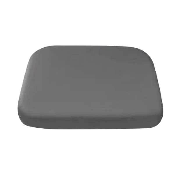 Sittkudde av minnesskum 40x40x4 cm med bomullsfodral Bekväm kudde för stol och bil Ergonomiskt ryggstöd och sittkomfort mörkgrå
