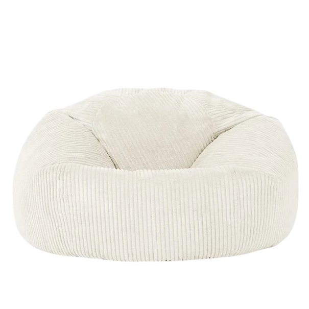 Sitzsack ohne Füllung 210 l 85 x 50 cm bequemer komfortabler Sitzsack weich geräumig entspannender kleiner Sessel für das Wohnzimmer weiß
