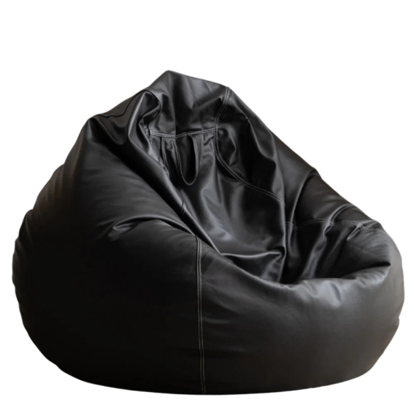 Sitzsack ohne Füllung aus Kunstleder 700 l Höhe 135 cm extra groß geräumiger Designer-Sitzsack für das Wohnzimmer und die Terrasse schwarz