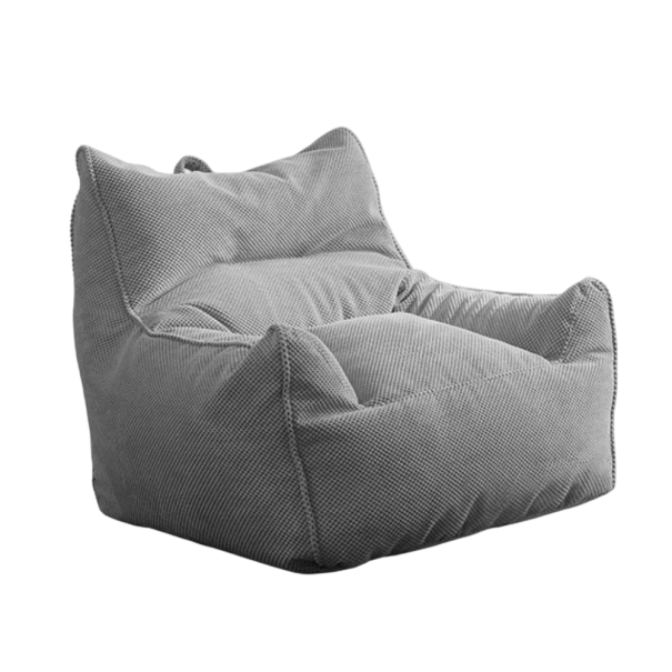 Sitzsack ohne Füllung Textilbezug in Form eines Stuhls Volumen ca. 350 l 80 x 80 x 70 cm zum Füllen für das Wohnzimmer und Schlafzimmer grau