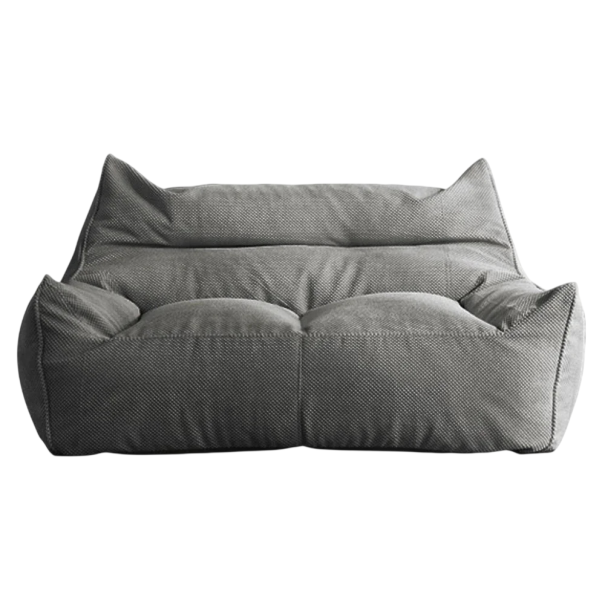 Sitzsack ohne Füllung Textilbezug in Form eines Zweisitzers Volumen ca. 550 l 125 x 80 x 70 cm zum Füllen für das Wohnzimmer grau