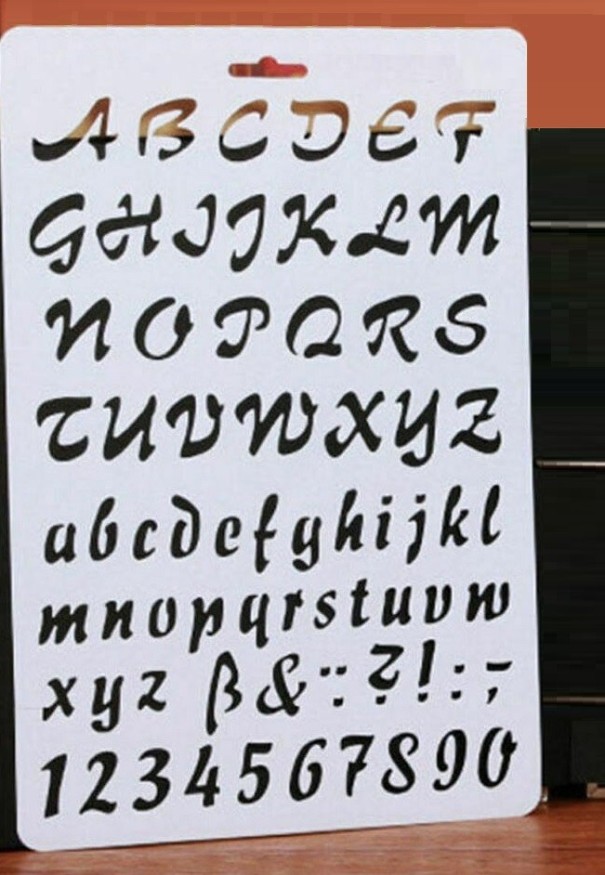 Sjabloon met letters en cijfers 2