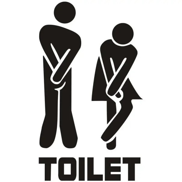 Sjov toilet dørklistermærke vandtæt dekoration til badeværelset 12x20 cm, kreativ klistermærke til sjov toilet 1