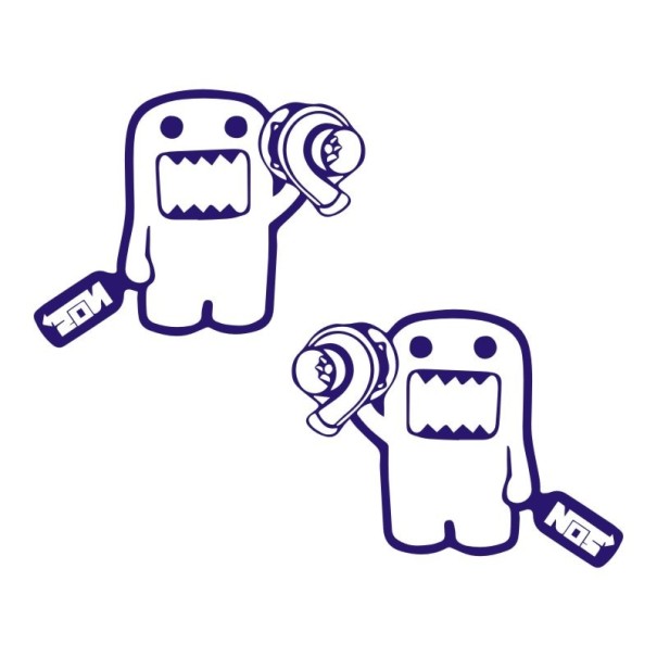 Sjove bilklistermærker 2 stk. blå