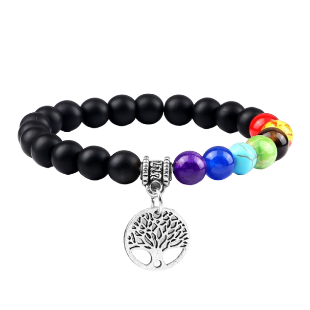 Sju Chakra Armband med Onyx