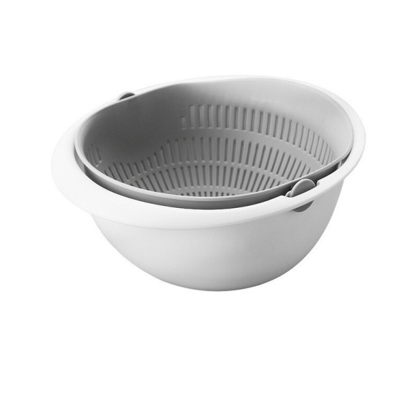 Skål med roterande durkslag grå