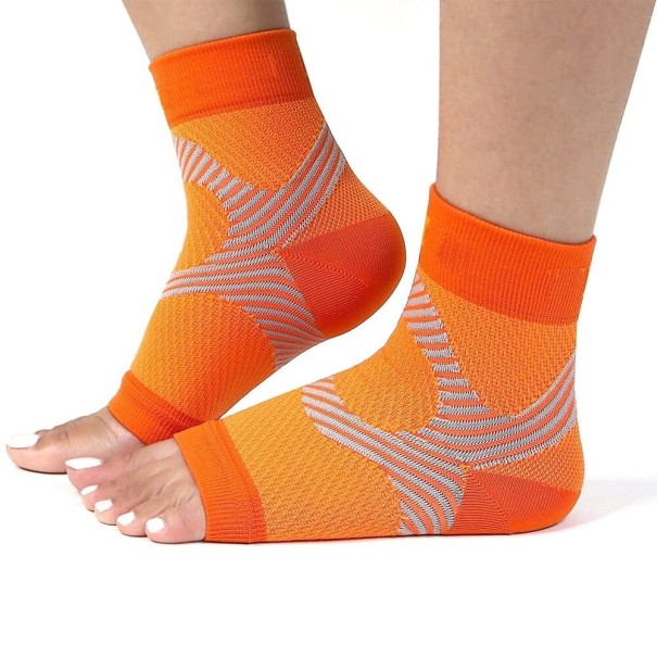 Skarpety kompresyjne z odkrytymi palcami P3710 pomarańczowy S/M