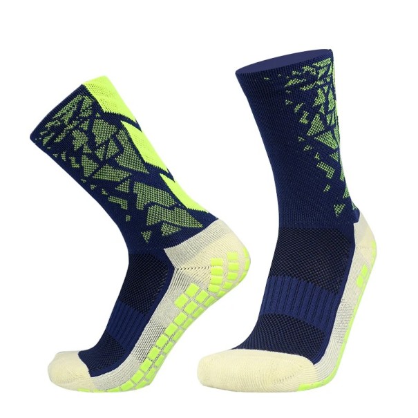 Skarpety sportowe piłkarskie unisex 39-45 EUR antypoślizgowa silikonowa podeszwa do kolan oddychające elastyczne granatowy
