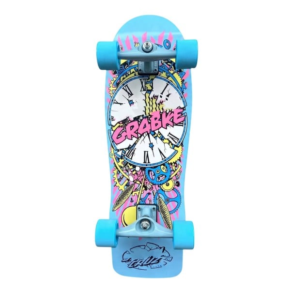 Skateboard met blauwe wielen en onderleggers onder de trucks 76,2 cm 30 inch Antislip oppervlak en kleurrijke print Blauw Voor stadsritten 1