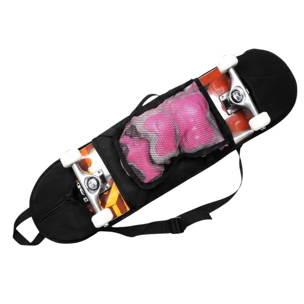 Skateboardtas met schouderriem Binnen netvak Oxford stof 600 D Zwart Skateboard en beschermers hoes 1
