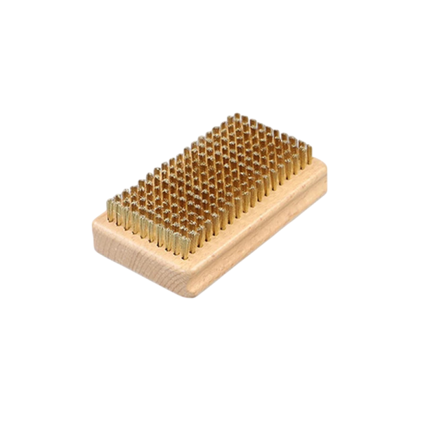 Ski Waxing Brush Brass Bristles Wooden Handle Service Brush for Cleaning Ski Bases and Maintaining Ski Equipment 1