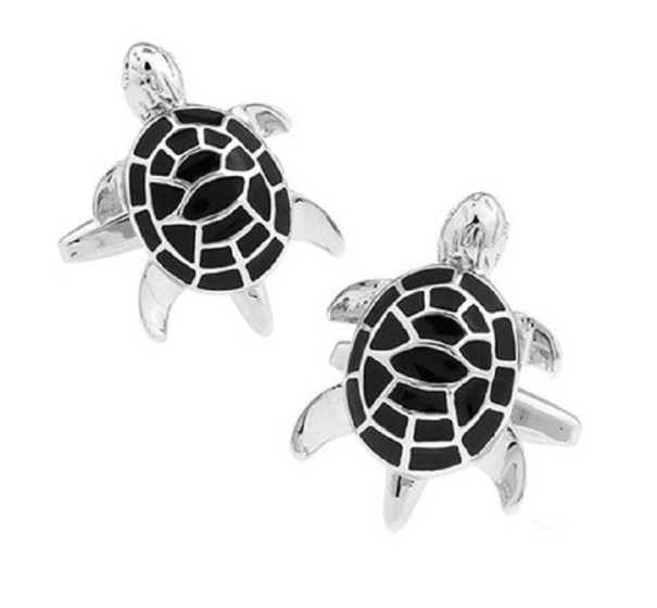 Skildpadde manchetknapper T1359 sort