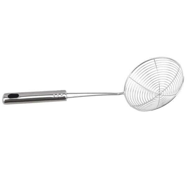 Skimmer oval din oțel inoxidabil 31x11cm, filtru cu plasă fină pentru ulei de prăjit, strecurătoare pentru alimente, strecurătoare de bucătărie 1