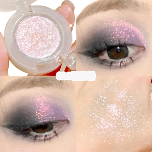 Skimrande pigmenterad ögonskugga Highlighter Kompakt förpackning 2
