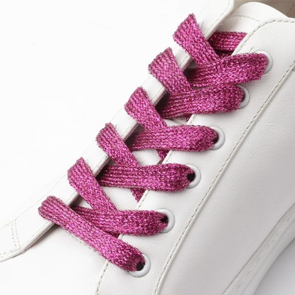 Skinnende flade snørebånd 140 cm 1 par glitter snørebånd til stilfulde sneakers modetilbehør skinnende snørebånd streetwear sko rosa