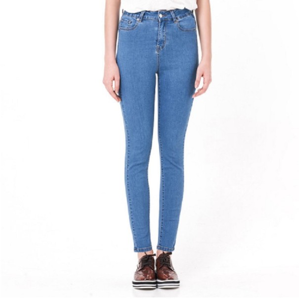 Skinny jeans för kvinnor J832 ljusblå 3XL