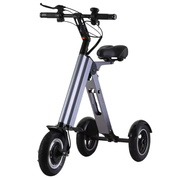 Skládací elektrická tříkolka 250 W 36 V mobility scooter bezkartáčový motor lithiová baterie 7,8 Ah nosnost 120 kg šedá pro dospělé 1