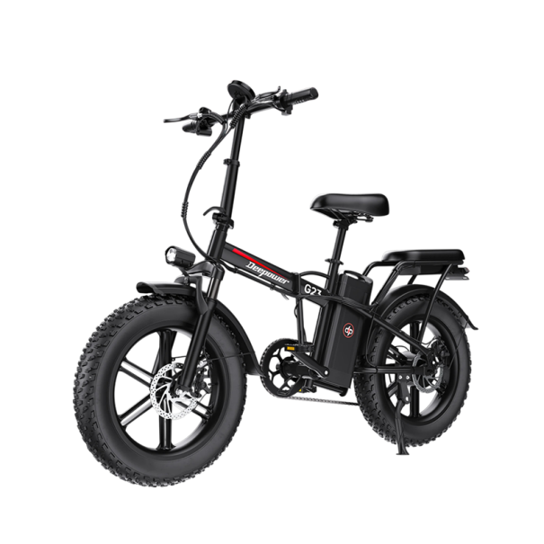 Skládací elektrické kolo G23 Točivý moment 90 Nm Baterie 17,5 Ah Dojezd 55-65 km Široké pneumatiky Kotoučové brzdy 7 rychlostí Černé Terén 1