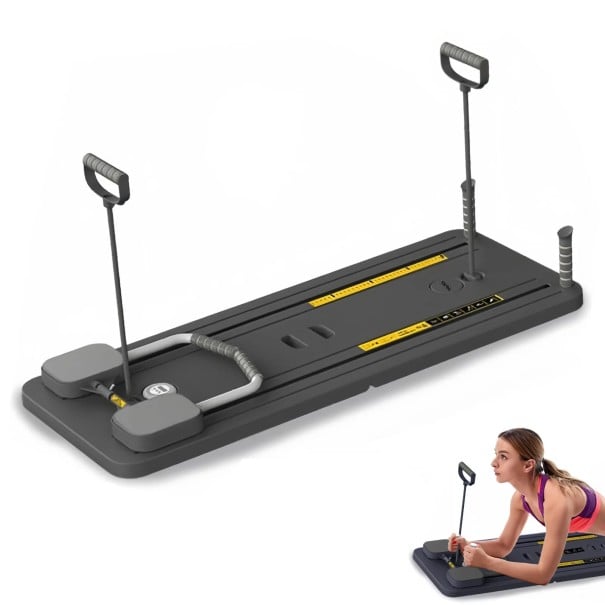Skládací podložka do pilates z licznikiem 41×106×7 cm PP deska pianka przyrząd fitness do ćwiczeń w domu szary