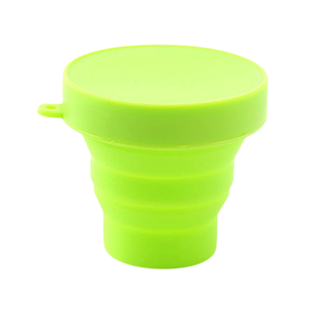 Skládací silikonový menstruační kalíšek 170 ml 80 x 73 mm tepelně odolný silikon hygienická pomůcka pro použití během menstruace zelená