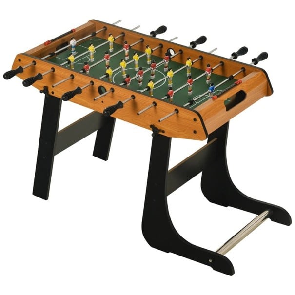 Skládací stolní fotbálek Výsledková tabule na obou stranách 98 x 42 x 62,5 cm MDF a nerezová ocel Dřevo a černá Pro děti i dospělé 1