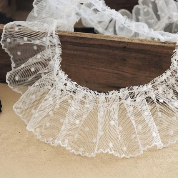 Skládaná síťovaná krajka 6 cm x 91 cm Jemná dekorační látka na šití Ozdobná krajková stuha na oděvy Svatební doplňky Ruční tvorba bílá