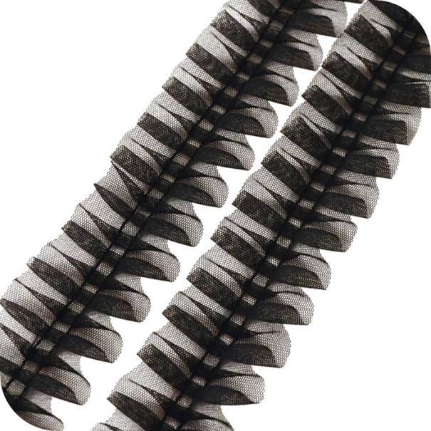 Skládaná tylová sieťovaná krajka 5 cm x 1 m Dekoračná tylová stuha na šitie zdobenie odevov sukne svadobných dekorácií a kreatívnu tvorbu čierna