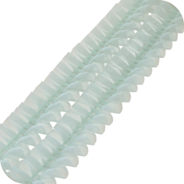 Skládaná tylová sieťovaná krajka 5 cm x 1 m Dekoračná tylová stuha na šitie zdobenie odevov sukne svadobných dekorácií a kreatívnu tvorbu tyrkysová