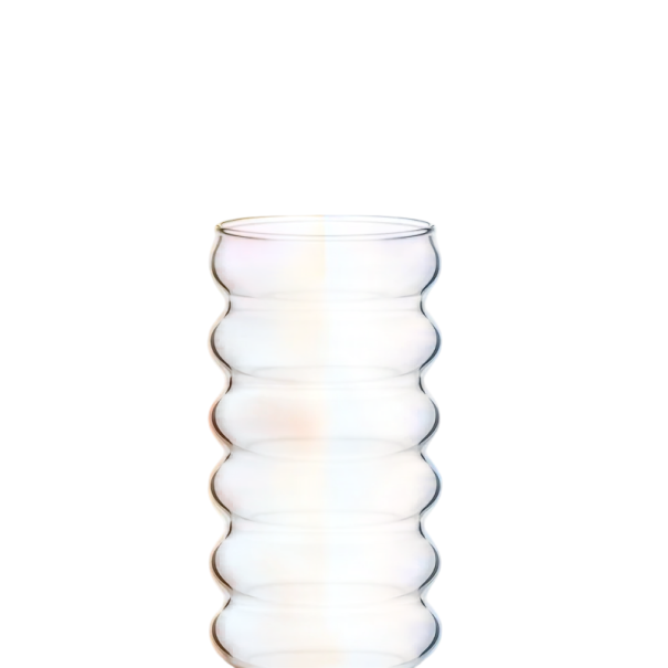 Sklenička s brčkem 500 ml 7,2 x 14,9 cm Žebrovaná vlnitá sklenica na nápoje so skleneným brčkom 21,59 cm Opakovane použiteľná sklenička 1