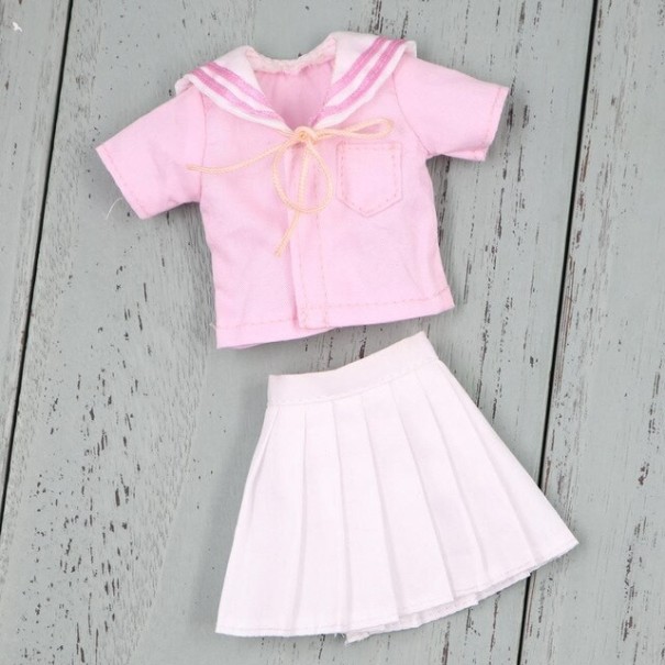 Školská uniforma pre bábiku A196 ružová