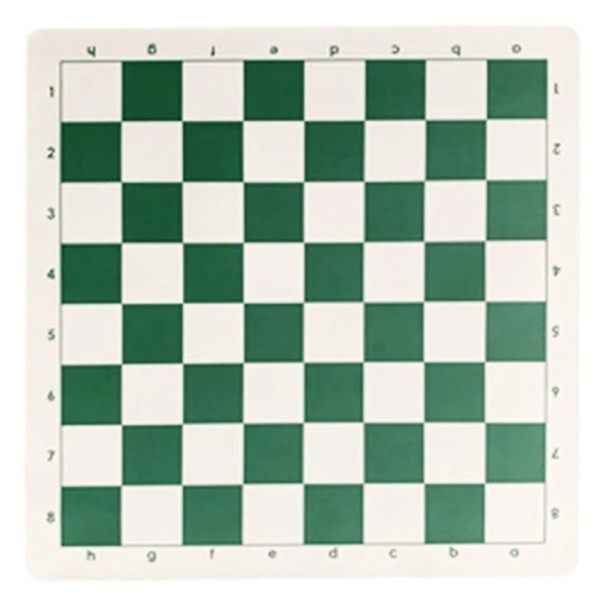 Skórzana Szachownica na kółkach 43 x 43 cm Przenośna Miękka Mata Turniejowa Lekka Szachownica Treningowa dla Początkujących i Dzieci zielony