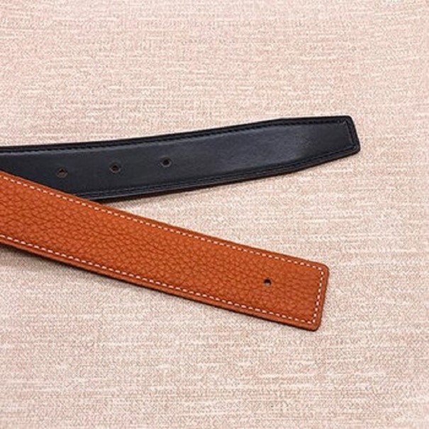 Skórzany pasek bez klamry jasny brąz 115 cm