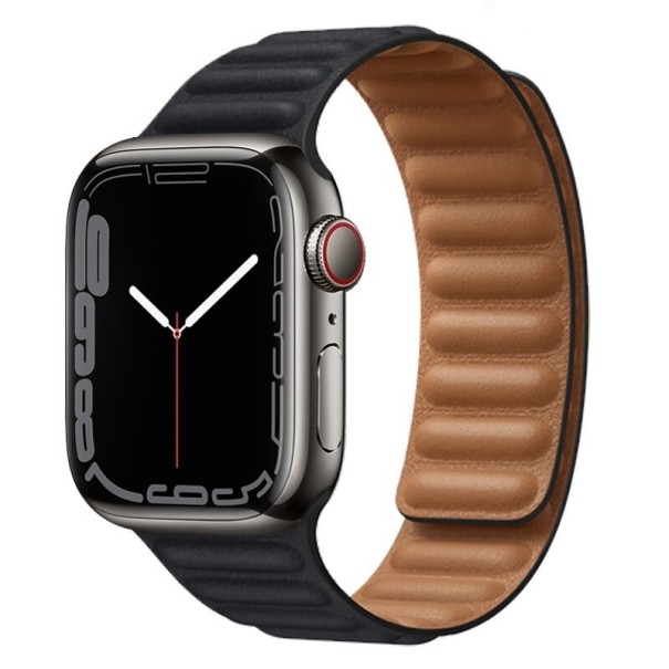 Skórzany pasek do zegarka Apple Watch 42 mm / 44 mm / 45 mm czarny