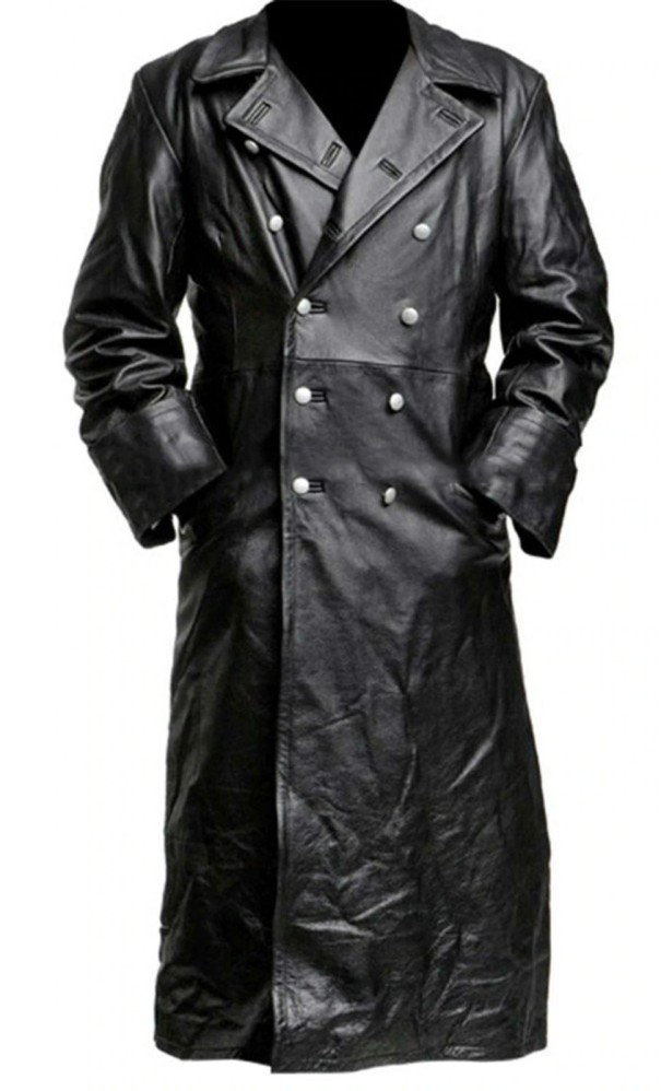 Skórzany płaszcz męski F1256 XL