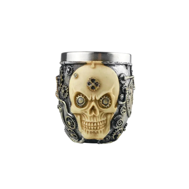 Skull Design Stainless Steel Shaving Bowl Mixing Container for Lather and Soap Barber Bowl for Home and Professional Use 1