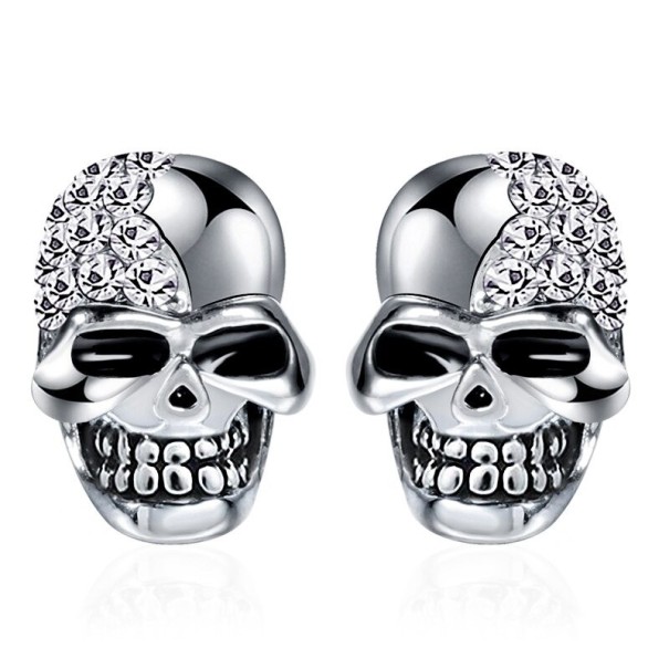 Skull Drop Earrings G2566 silver