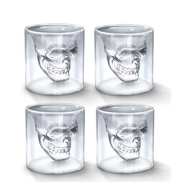 Skull Shaped Shot Glasses 4 Pack 1