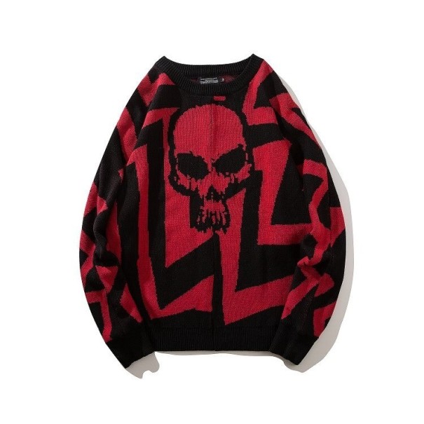 Skull tröja röd S 2