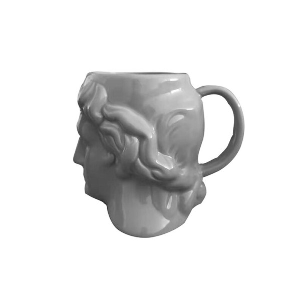 Skulptur av keramisk mugg grå