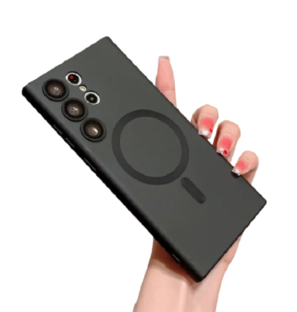 Skyddsfodral med stöd för trådlös laddning för Samsung Galaxy S23 Plus svart