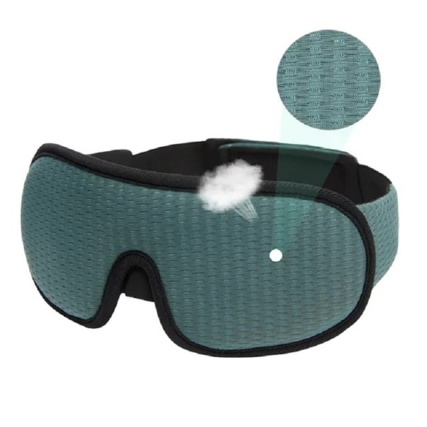 Slaapoogmasker Zacht gevormd slaapmasker Comfortabel ademend Strak passend licht blokkerend oogmasker groen