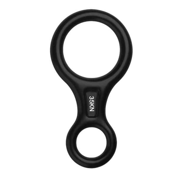 Slaňovací mechanizmus pre horolezectvo 35 kN s dvojitými krúžkami Letecká hliníková zliatina Bezpečnostné vybavenie 14,6x7,5x1,2 cm čierna
