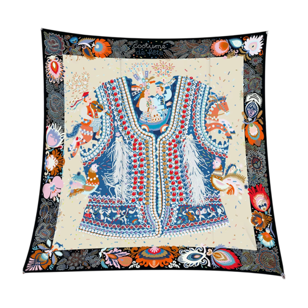 Slavnost lidových tradic čtvercový šátek Dámský módní trend Multifunkční šátek na hlavu krk i tělo Stylový doplněk béžová